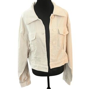 Anthropologie The Korner Off-White corduroy Cropped Jacket NWT M